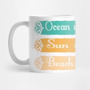 ocean waves sun rays beach days Mug